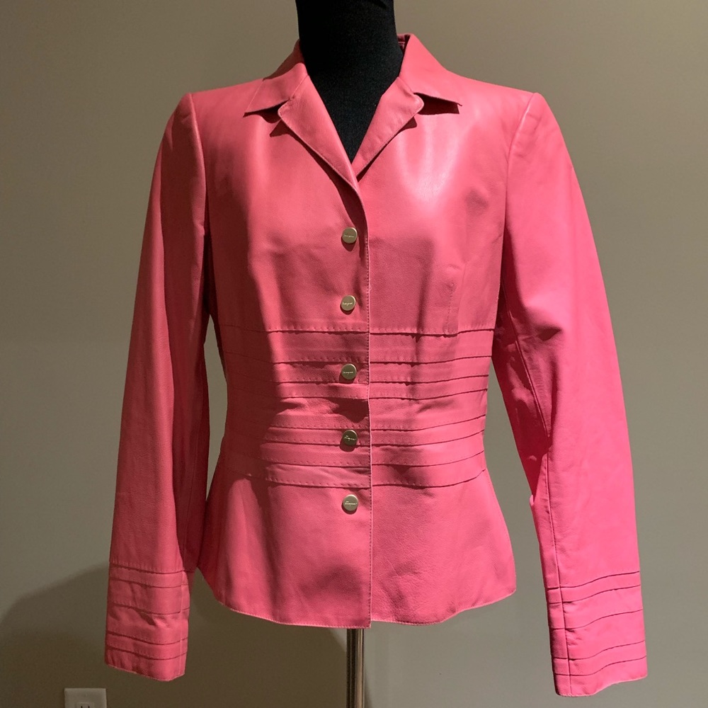 NWT Pink Leather Ferragamo Jacket